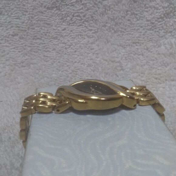 Seiko Quartz Ladies 4N00-5900 Asymmetrical Link Band Black 90s New Bat Works - Picture 6 of 12